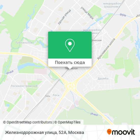 Карта Железнодорожная улица, 52А