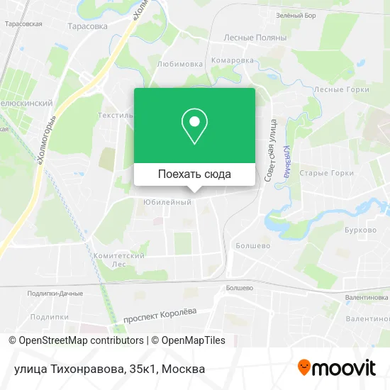 Карта улица Тихонравова, 35к1