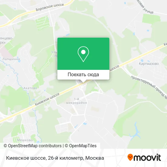 Карта Киевское шоссе, 26-й километр