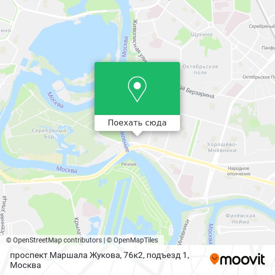 Карта проспект Маршала Жукова, 76к2, подъезд 1