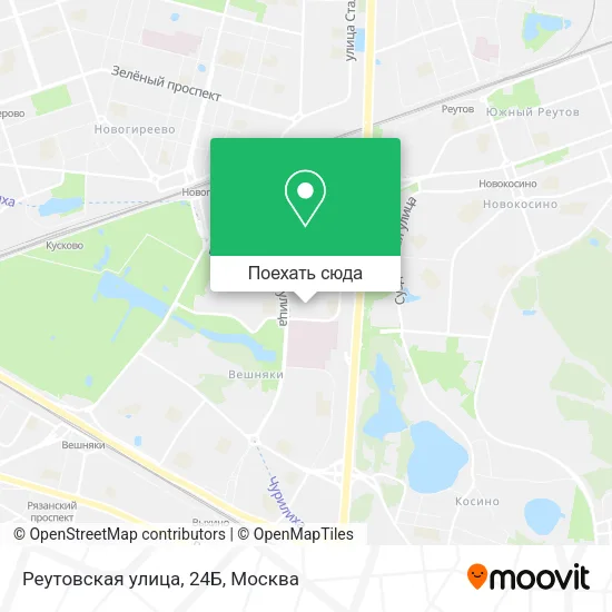 Карта Реутовская улица, 24Б