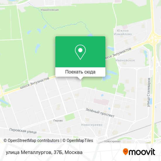 Карта улица Металлургов, 37Б
