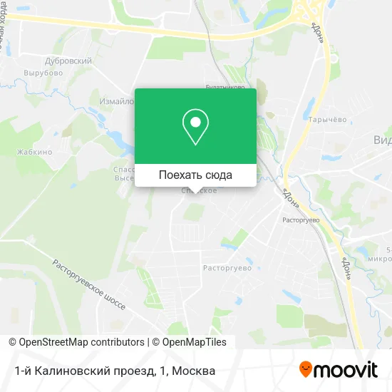 Карта 1-й Калиновский проезд, 1