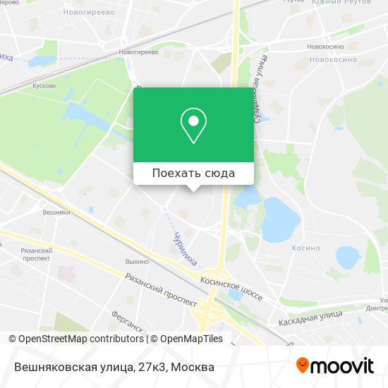 Карта Вешняковская улица, 27к3