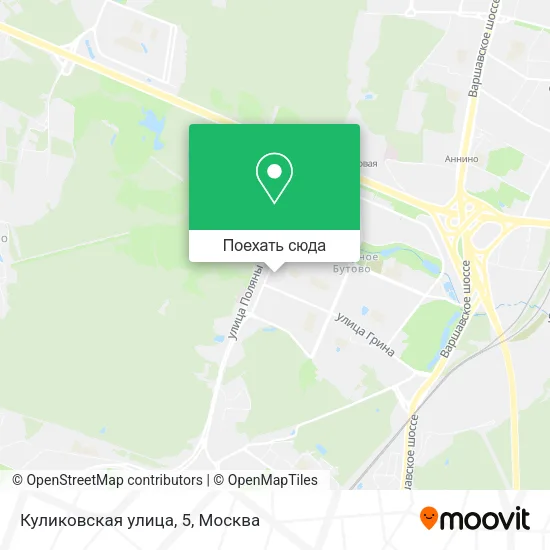 Карта Куликовская улица, 5