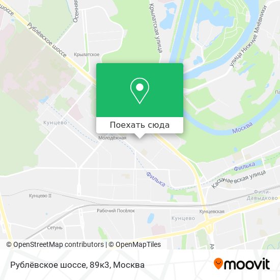 Карта Рублёвское шоссе, 89к3