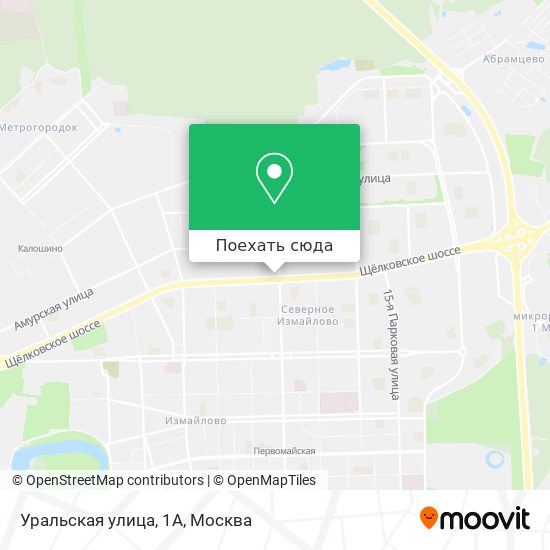Карта Уральская улица, 1А