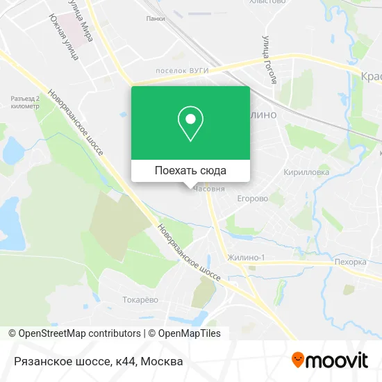 Карта Рязанское шоссе, к44