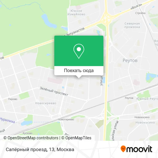 Карта Сапёрный проезд, 13