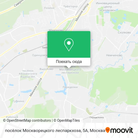 Карта посёлок Москворецкого леспаркхоза, 5А