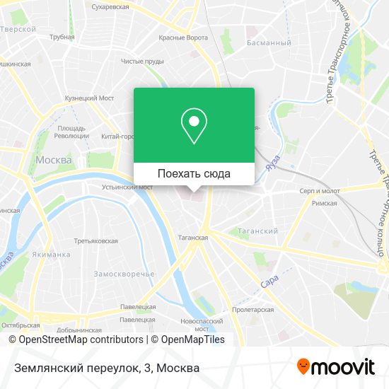 Карта Землянский переулок, 3