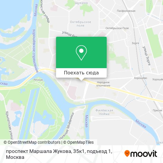 Карта проспект Маршала Жукова, 35к1, подъезд 1
