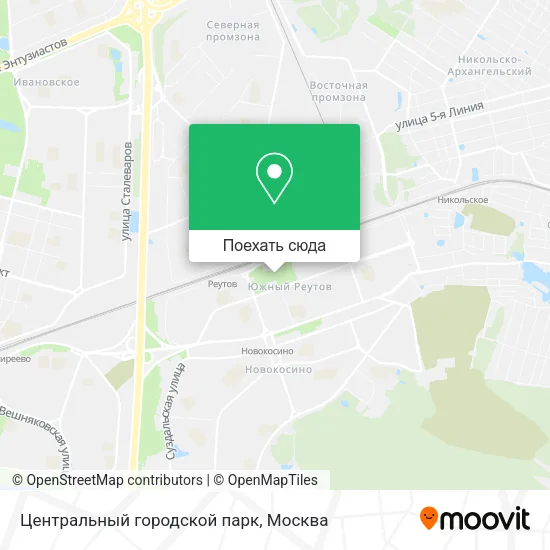 Карта Центральный городской парк