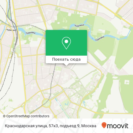 Карта Краснодарская улица, 57к3, подъезд 9