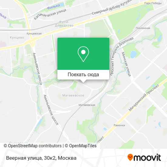 Карта Веерная улица, 30к2
