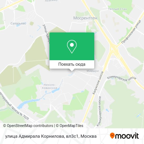 Карта улица Адмирала Корнилова, вл3с1