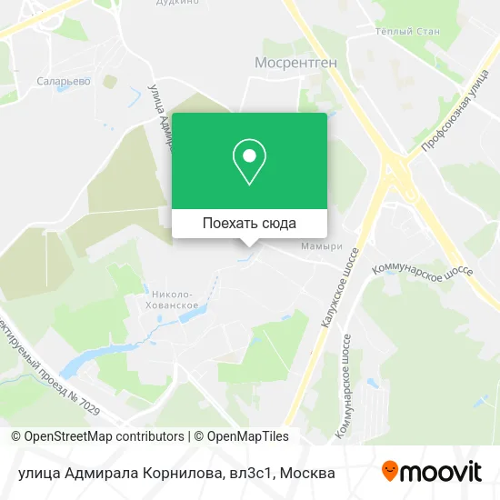 Карта улица Адмирала Корнилова, вл3с1