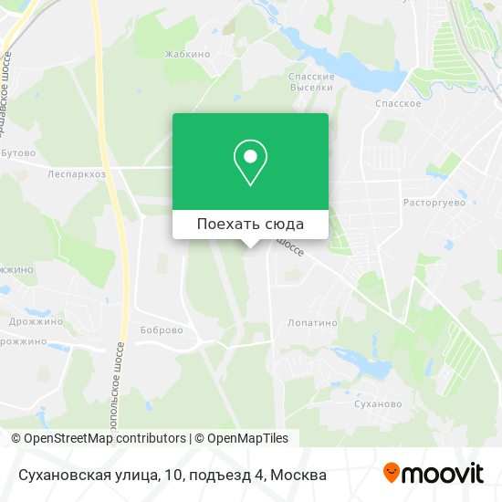 Карта Сухановская улица, 10, подъезд 4