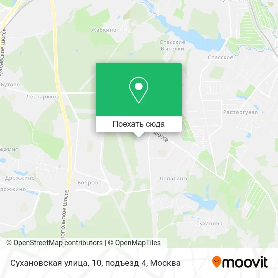 Карта Сухановская улица, 10, подъезд 4