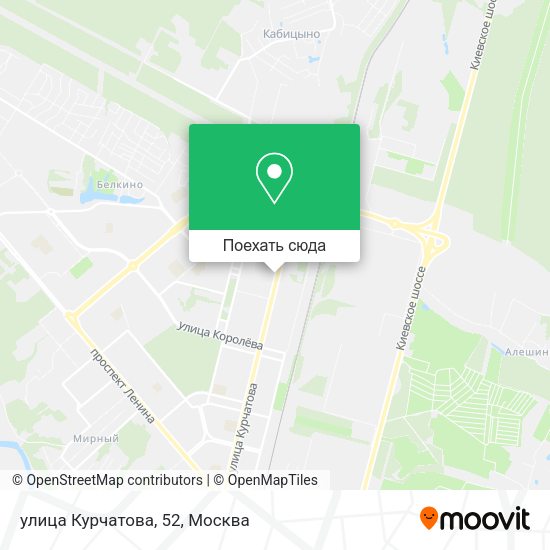 Карта улица Курчатова, 52