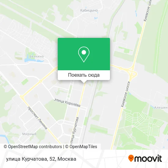 Карта улица Курчатова, 52