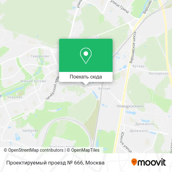 Карта Проектируемый проезд № 666