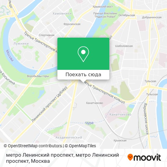 Карта метро Ленинский проспект, метро Ленинский проспект