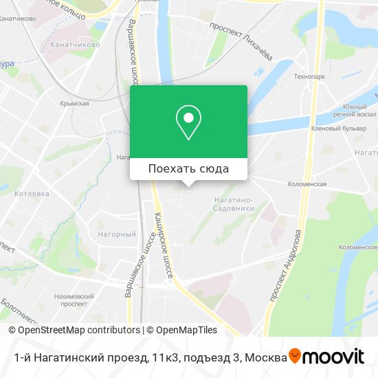 Карта 1-й Нагатинский проезд, 11к3, подъезд 3