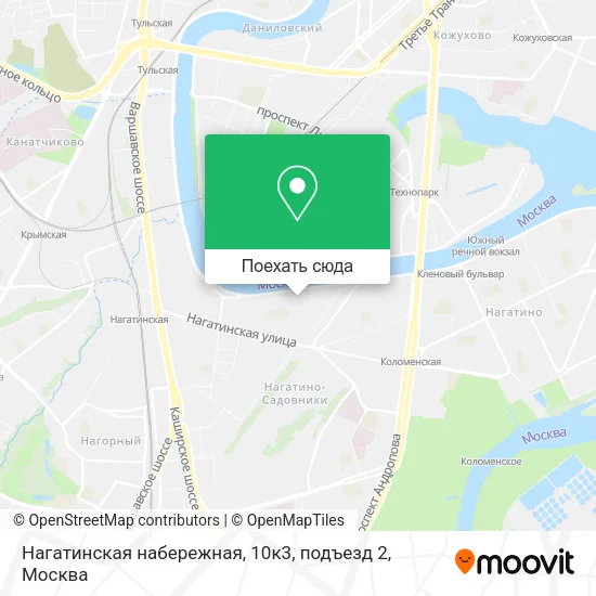 Карта Нагатинская набережная, 10к3, подъезд 2