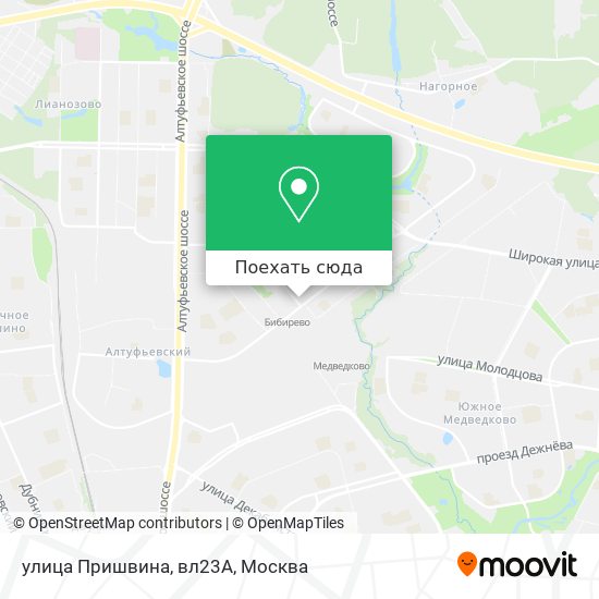 Карта улица Пришвина, вл23А