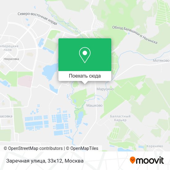 Карта Заречная улица, 33к12