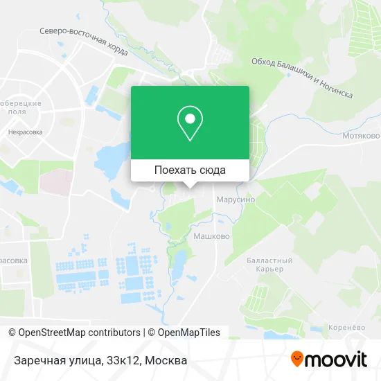 Карта Заречная улица, 33к12