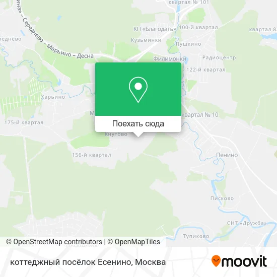 Карта коттеджный посёлок Есенино