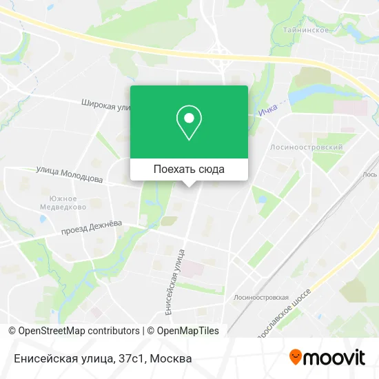 Карта Енисейская улица, 37с1