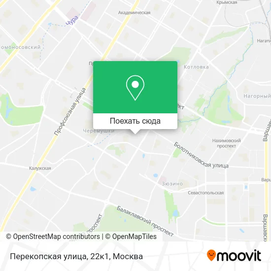 Карта Перекопская улица, 22к1