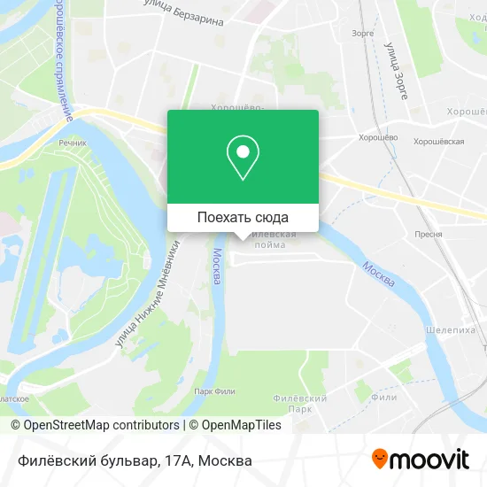 Карта Филёвский бульвар, 17А