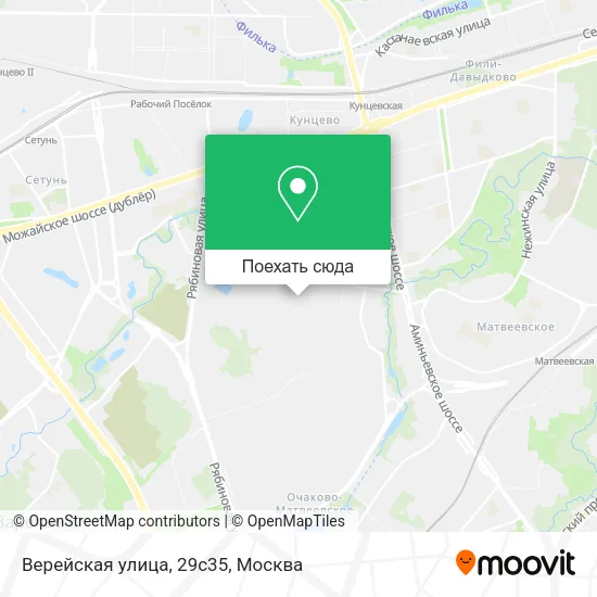 Карта Верейская улица, 29с35