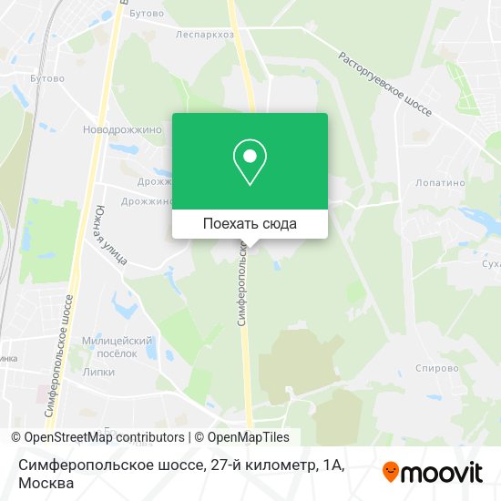 Карта Симферопольское шоссе, 27-й километр, 1А
