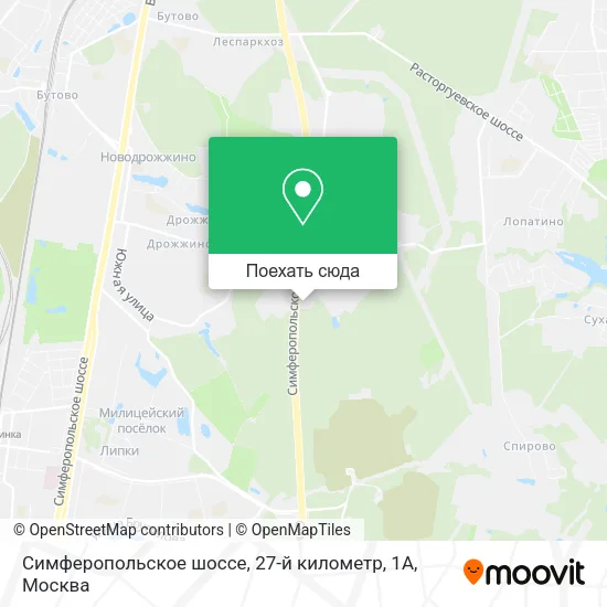Карта Симферопольское шоссе, 27-й километр, 1А