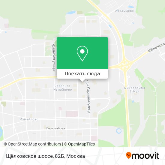 Карта Щёлковское шоссе, 82Б