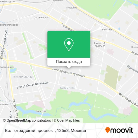 Карта Волгоградский проспект, 135к3