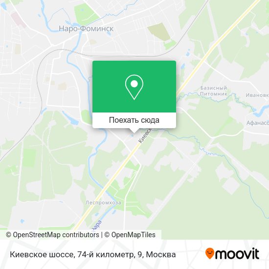 Карта Киевское шоссе, 74-й километр, 9