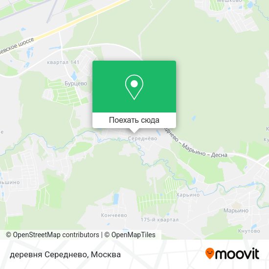 Карта деревня Середнево