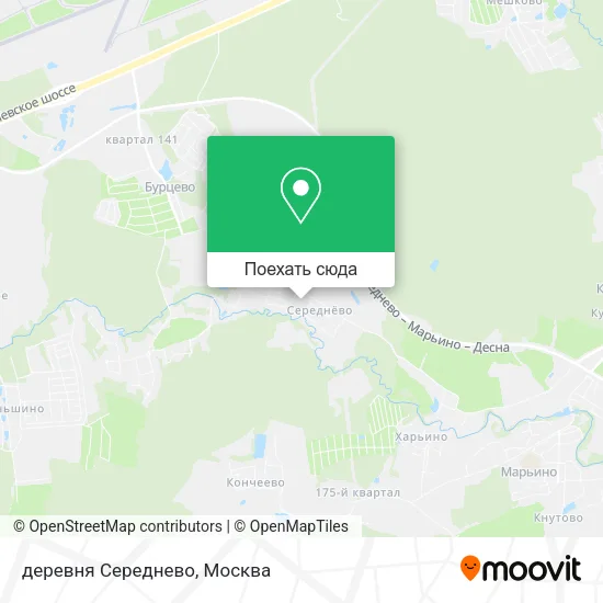 Карта деревня Середнево