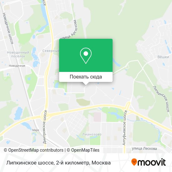 Карта Липкинское шоссе, 2-й километр
