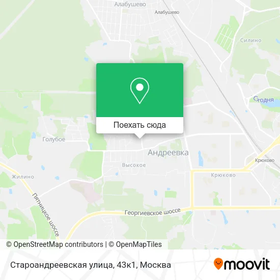 Карта Староандреевская улица, 43к1