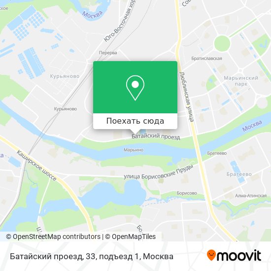 Карта Батайский проезд, 33, подъезд 1
