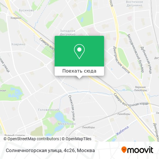 Карта Солнечногорская улица, 4с26
