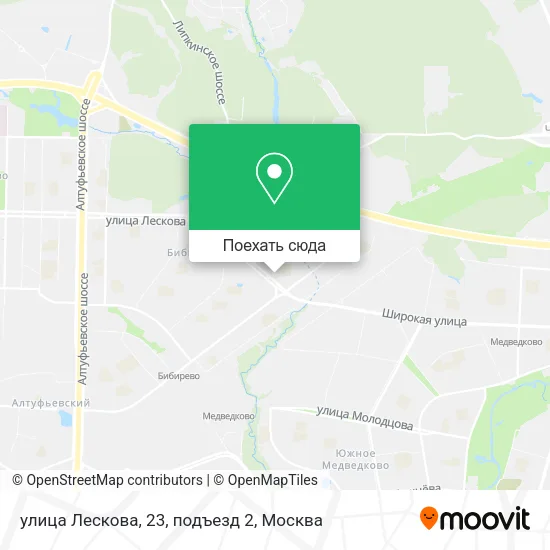 Карта улица Лескова, 23, подъезд 2