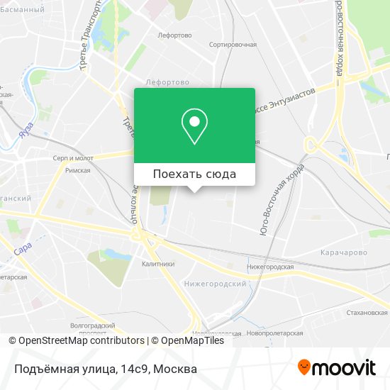 Карта Подъёмная улица, 14с9